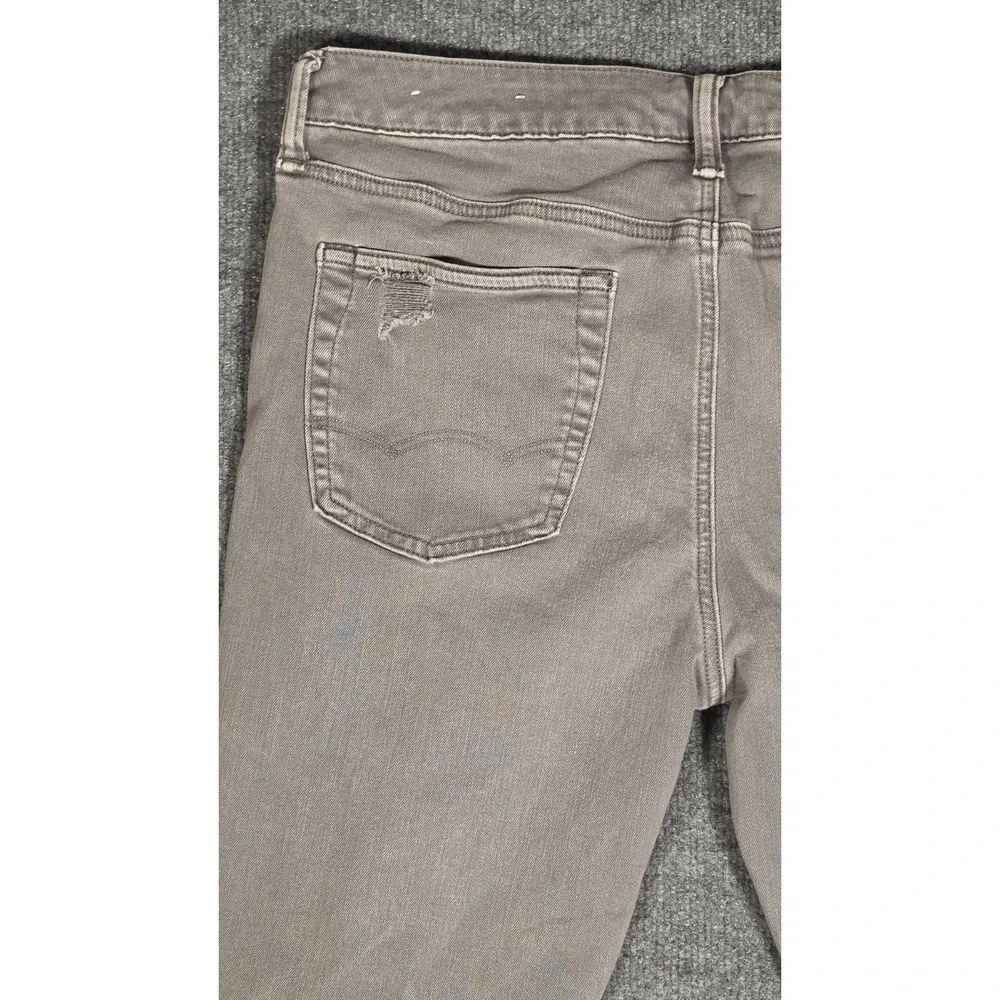 American Eagle AirFlex+ Distressed Jeans 36x30 Gray Slim Stretch